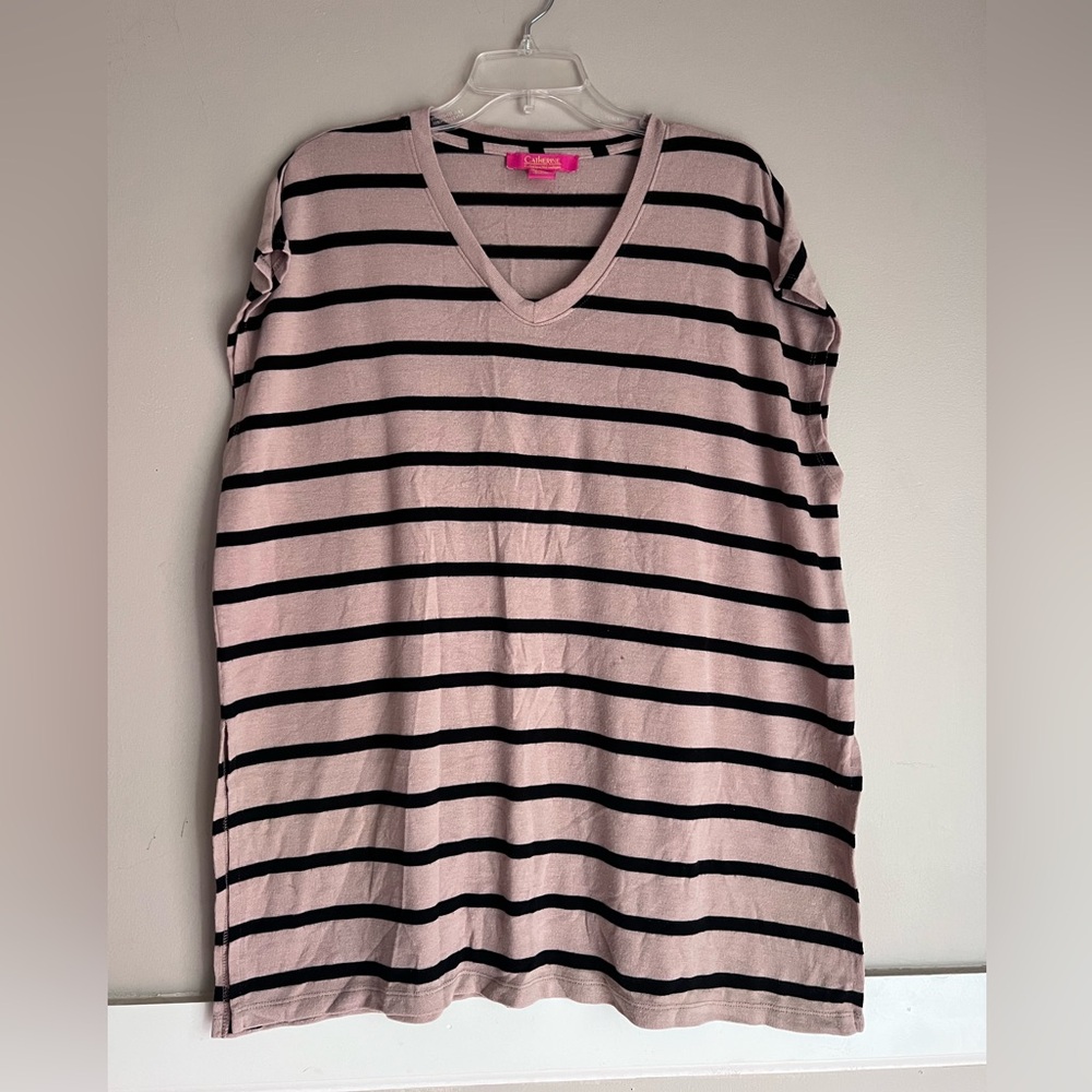 Catherine Malandrino Black and Tan Knit Top